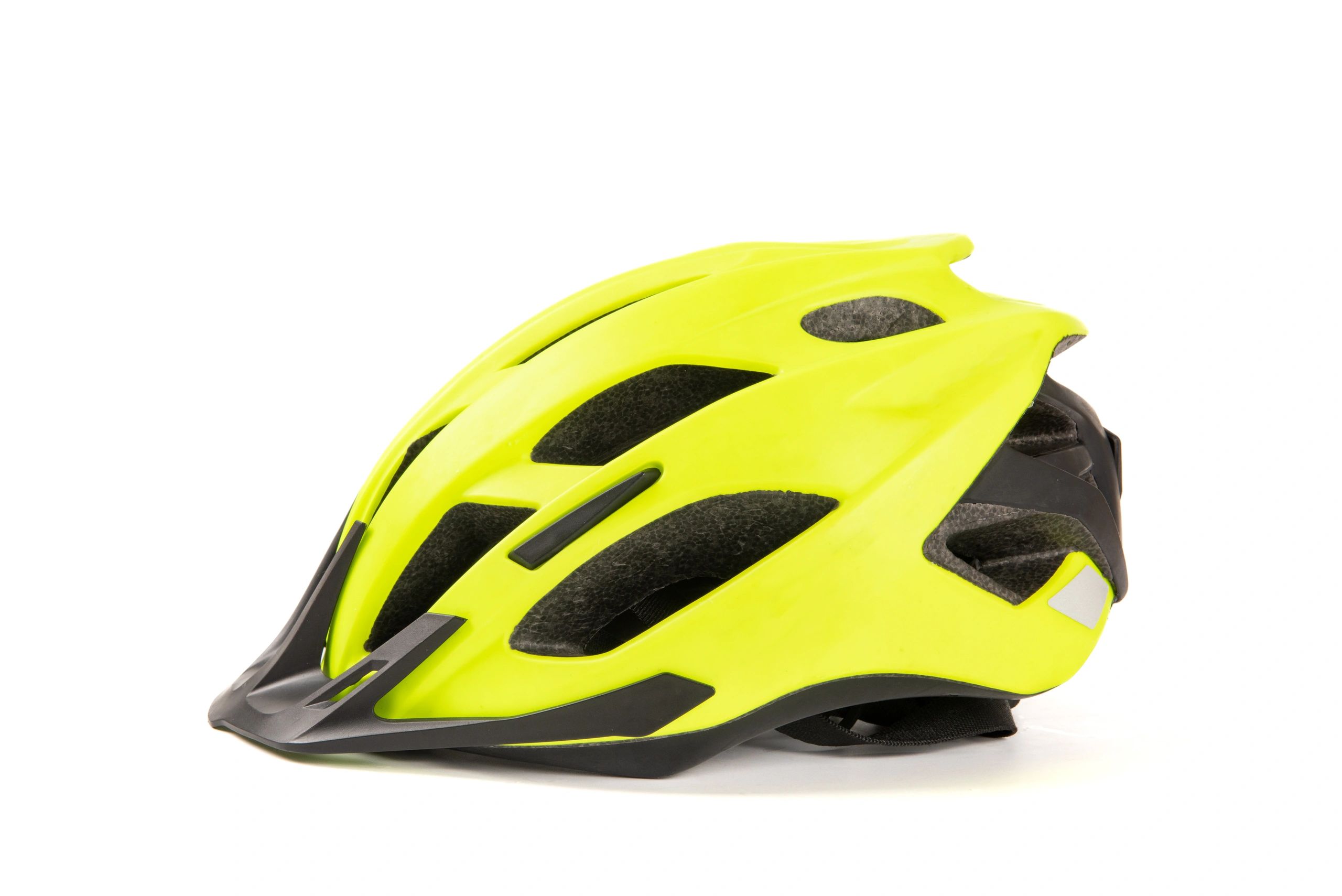 Yellow bicycle helmet product photo